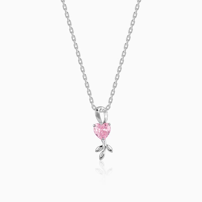 Silver Hearts in Bloom Pendant With Link Chain - Image 1