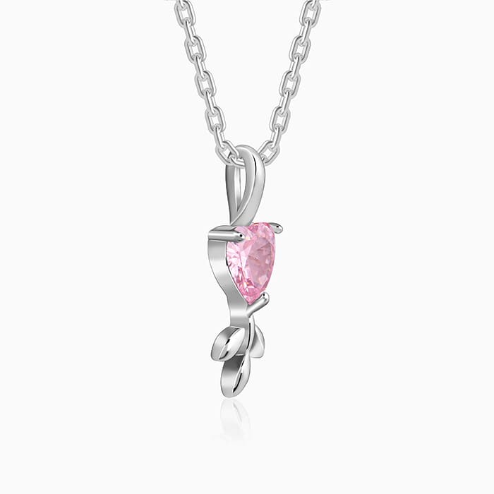 Silver Hearts in Bloom Pendant With Link Chain - view 4