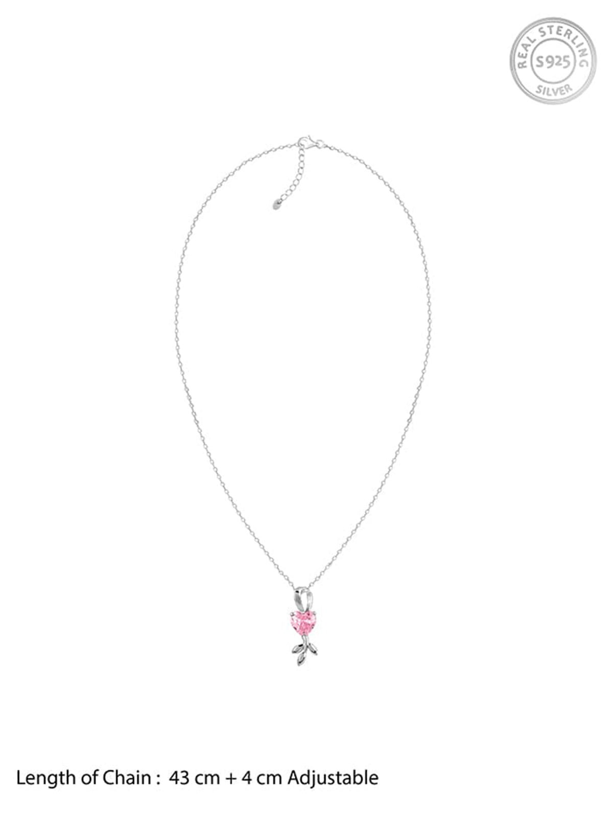 Silver Hearts in Bloom Pendant With Link Chain