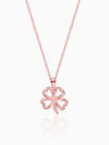 Rose Gold Clover Pendant with Link Chain
