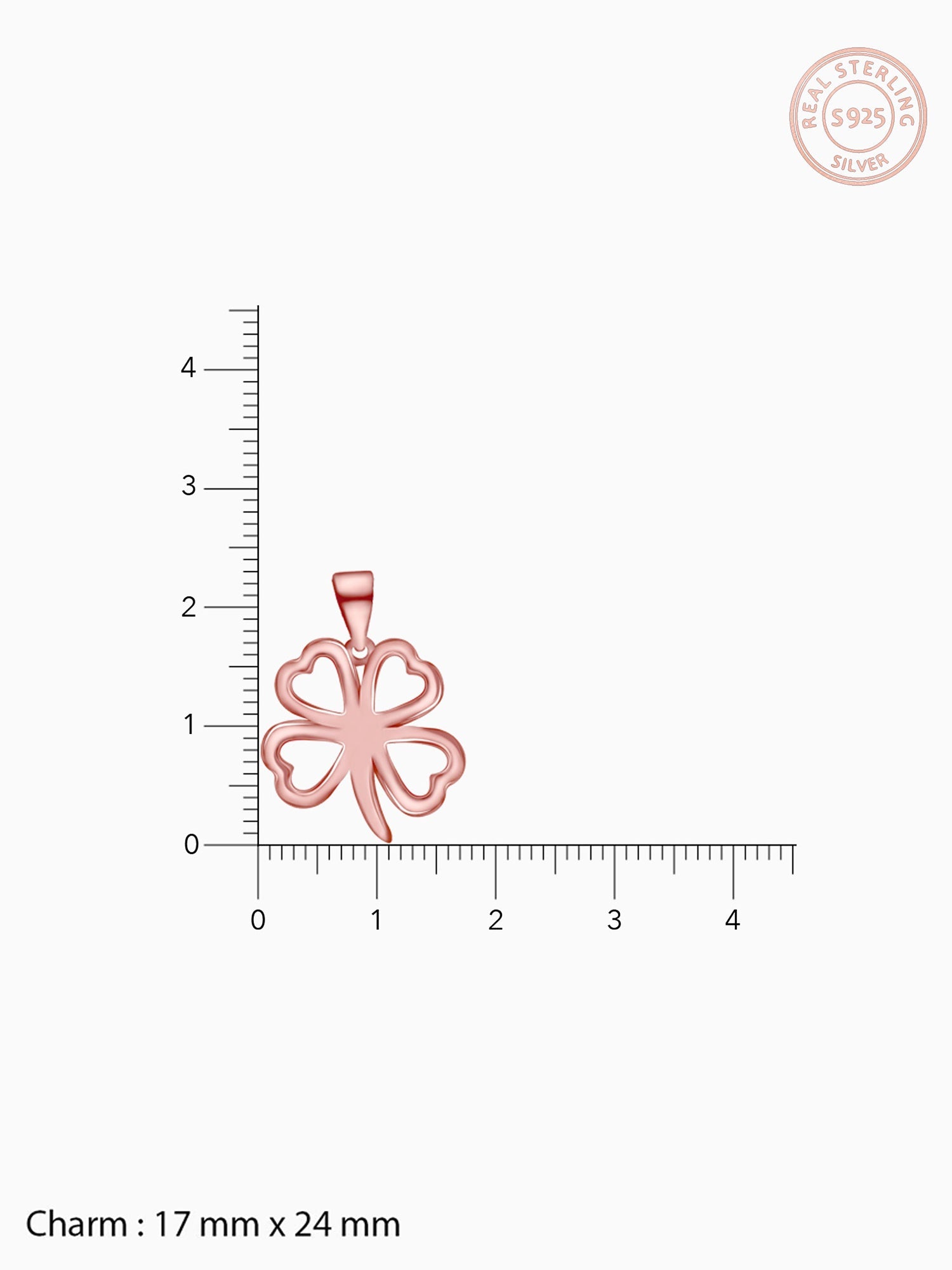 Rose Gold Clover Pendant with Link Chain
