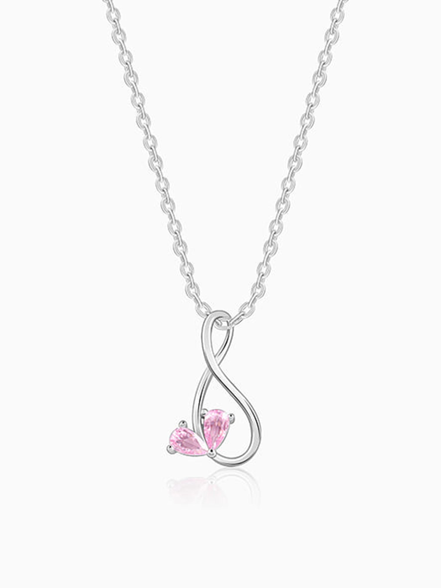 Silver Blush of Love Pendant With Link Chain