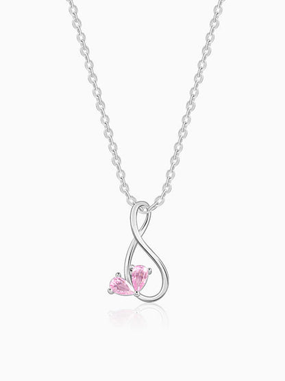 Silver Blush of Love Pendant With Link Chain