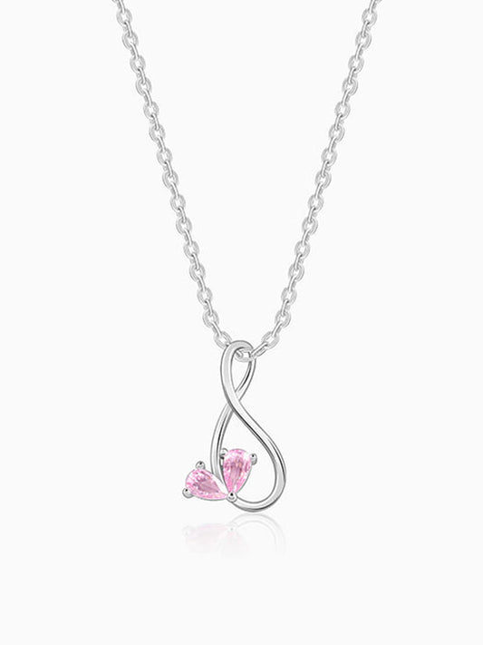 Silver Blush of Love Pendant With Link Chain