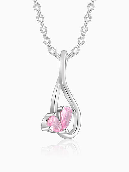 Silver Blush of Love Pendant With Link Chain