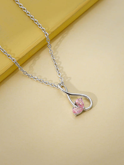 Silver Blush of Love Pendant With Link Chain