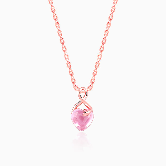 Rose Gold Blush Heart Pendant With Link Chain - Image 1