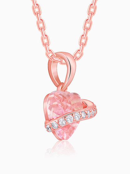 Rose Gold Heartlet Glow Pendant With Link Chain
