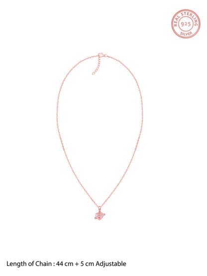 Rose Gold Heartlet Glow Pendant With Link Chain