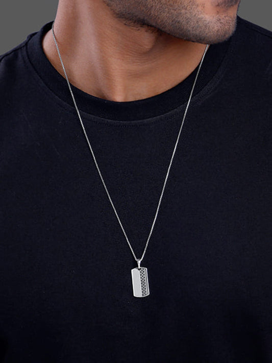 Oxidised Silver Admiring Pendant With Box chain