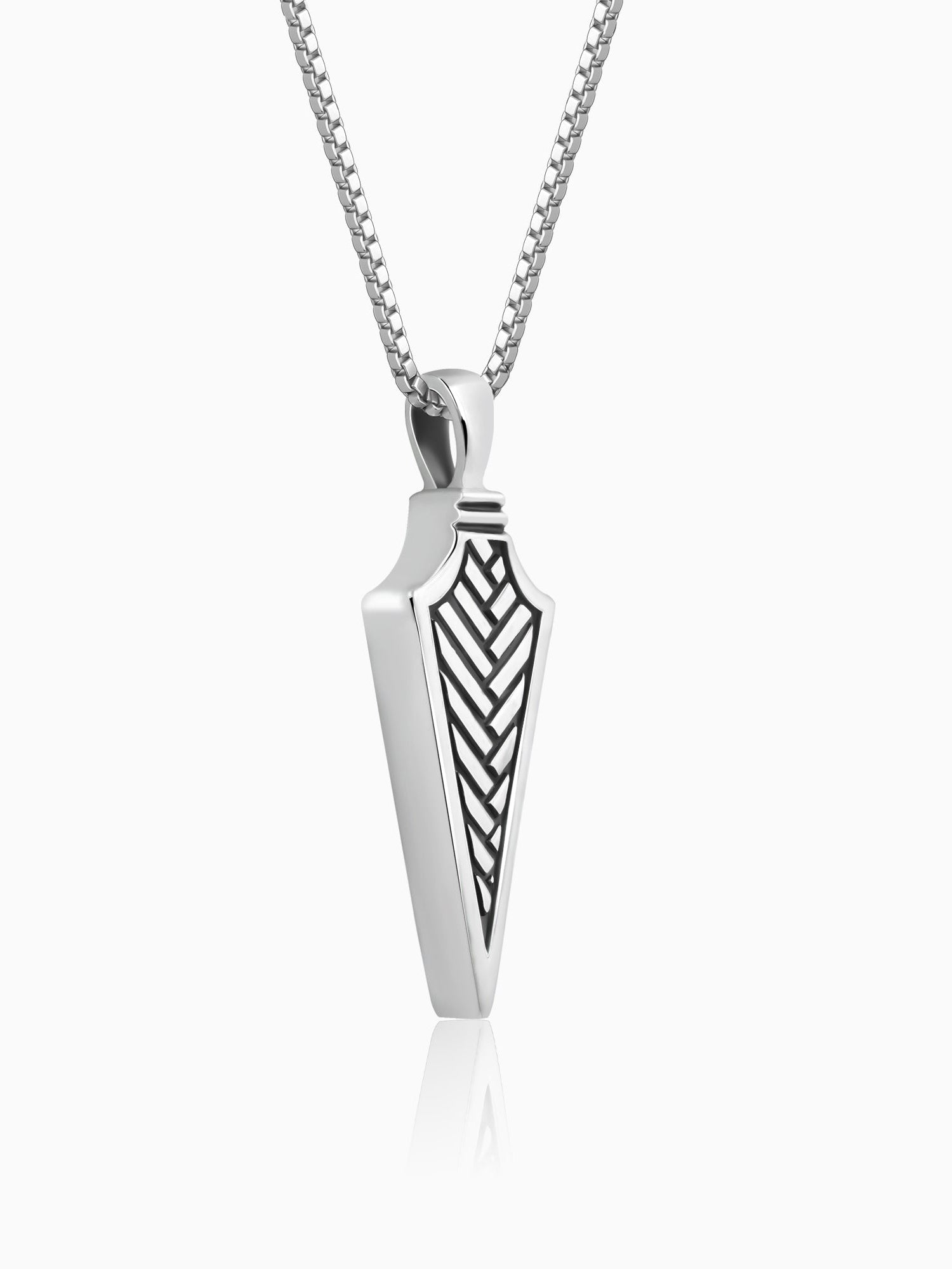 Oxidised Silver Arrow Pendant With Link Chain