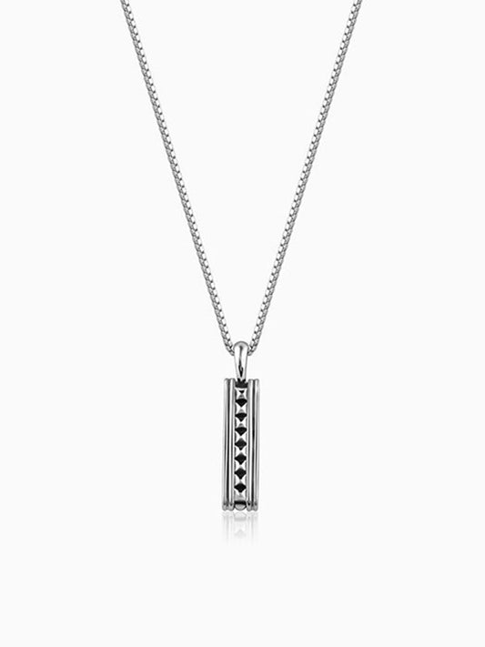 Oxidised Silver Resourceful Pendant With Box Chain For Him