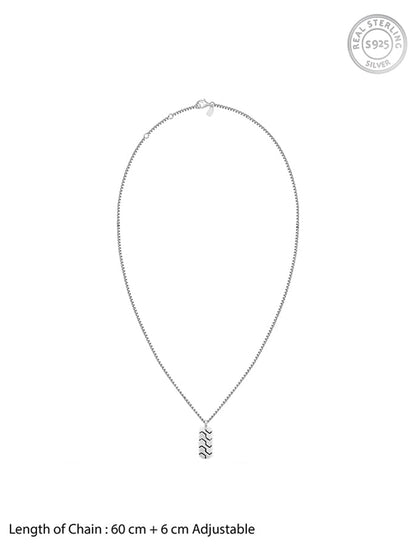 Oxidised Silver Humble Pendant With Box Chain For Him