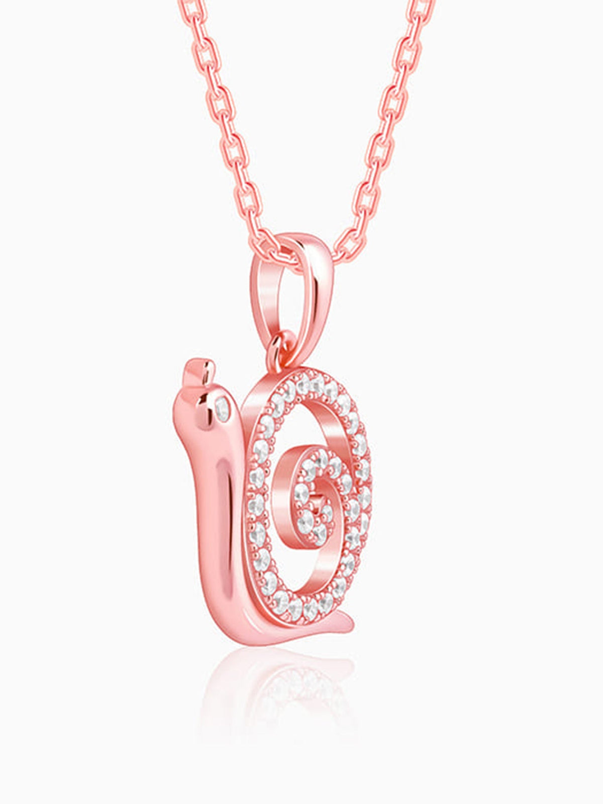 Rose Gold Snail Pendant With Link Chain