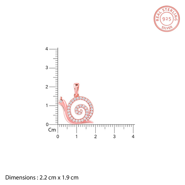 Rose Gold Snail Pendant With Link Chain - view 5