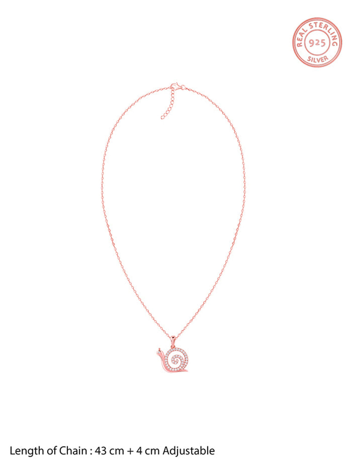 Rose Gold Snail Pendant With Link Chain