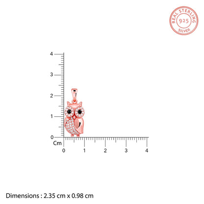 Rose Gold Owl Pendant With Link Chain