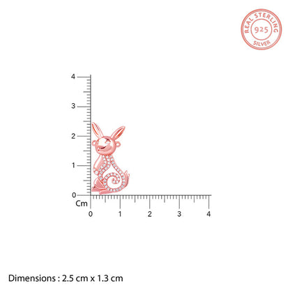 Rose Gold Rabbit Pendant With Link Chain