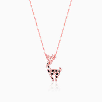 Rose Gold Giraffe Pendant With Link Chain