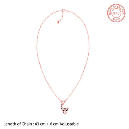 Rose Gold Giraffe Pendant With Link Chain