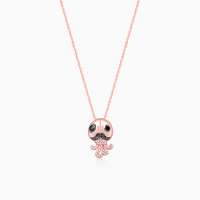 Rose Gold Octopus Pendant With Link Chain