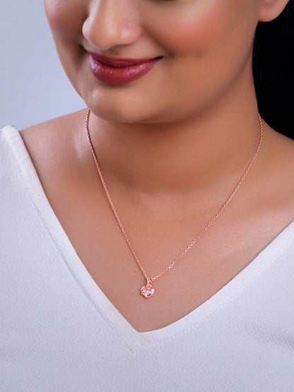 Rose Gold Locket Love Pendant With Link Chain