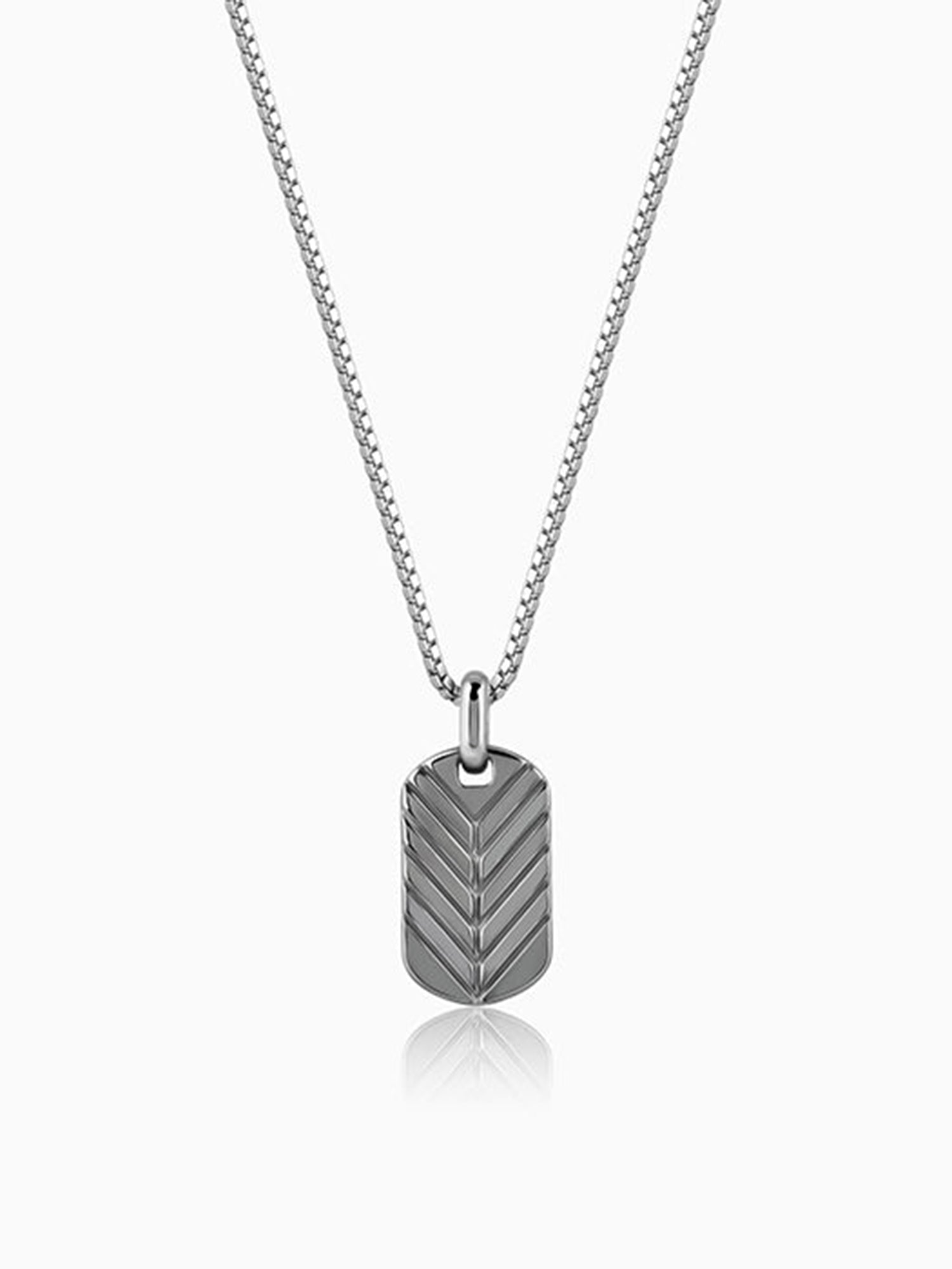Black Rhodium Midnight Charmer Pendant With Box Chain For Him