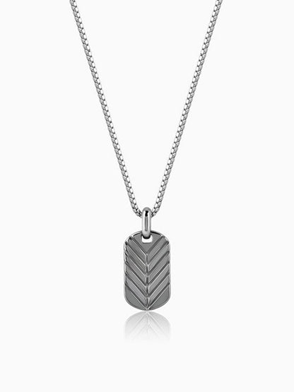 Black Rhodium Midnight Charmer Pendant With Box Chain For Him