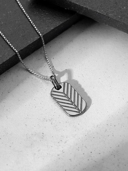 Black Rhodium Midnight Charmer Pendant With Box Chain For Him