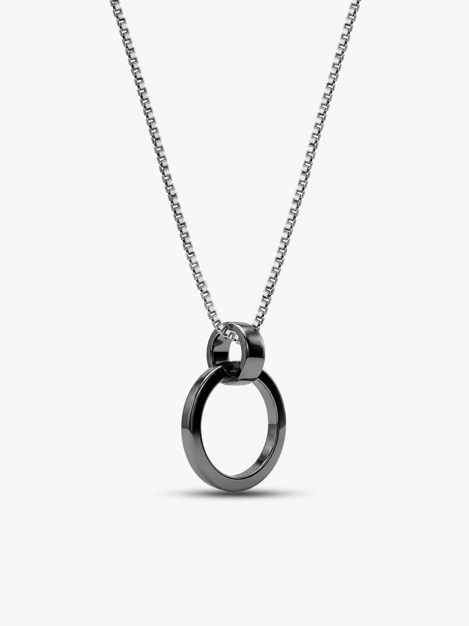 Black Rhodium Shadow Striker Pendant With Box Chain For Him