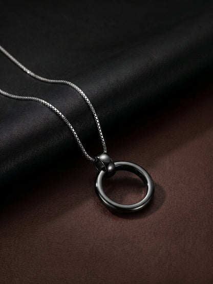 Black Rhodium Shadow Striker Pendant With Box Chain For Him