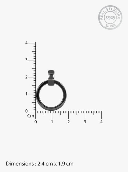 Black Rhodium Shadow Striker Pendant With Box Chain For Him