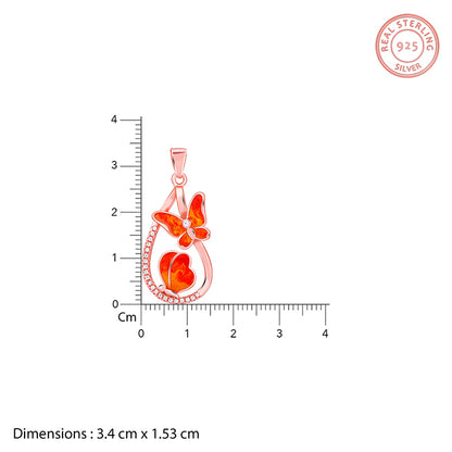 Rose Gold Flutterdrop Pendant With Link Chain