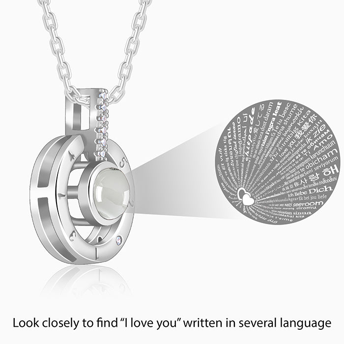 Silver A 100 I Love You Pendant With Link Chain – GIVA