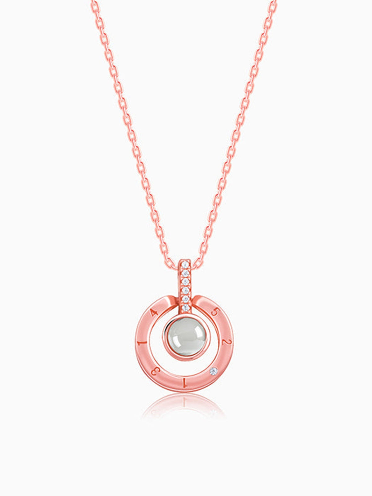 Rose Gold A 100 I Love You Pendant With Link Chain