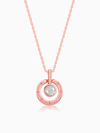 Rose Gold A 100 I Love You Pendant With Link Chain