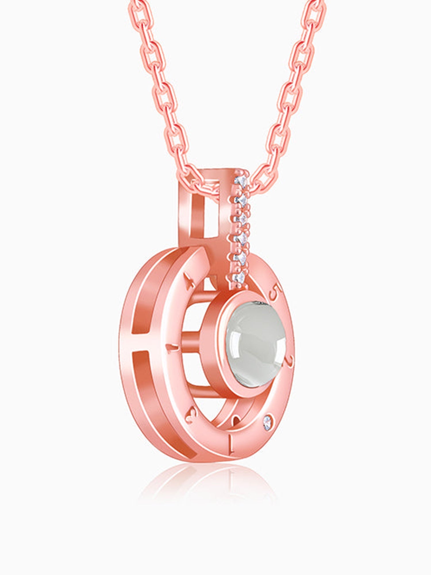 Rose Gold A 100 I Love You Pendant With Link Chain