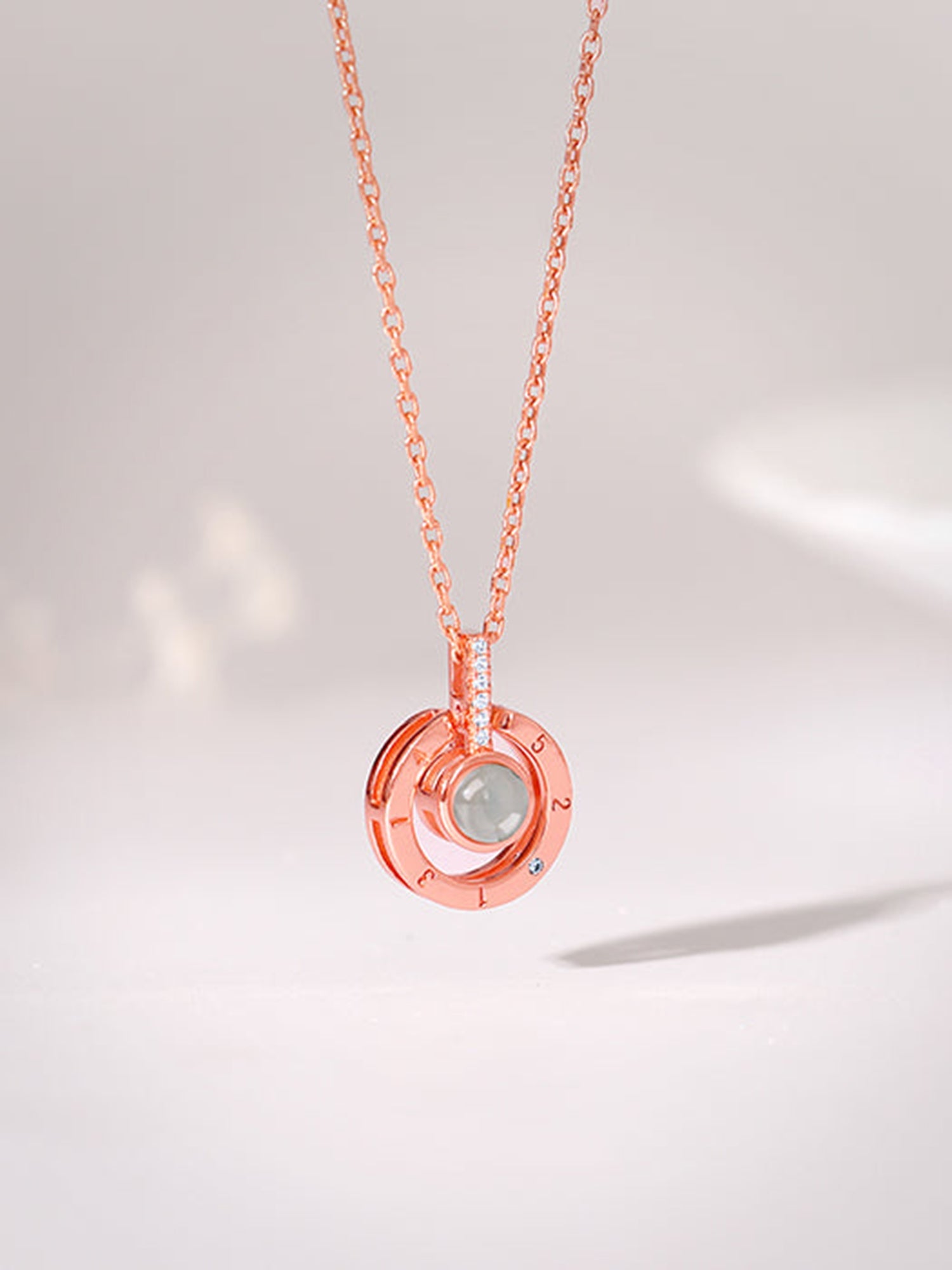 Rose Gold A 100 I Love You Pendant With Link Chain