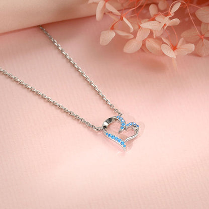 Silver Dewy Heart Necklace