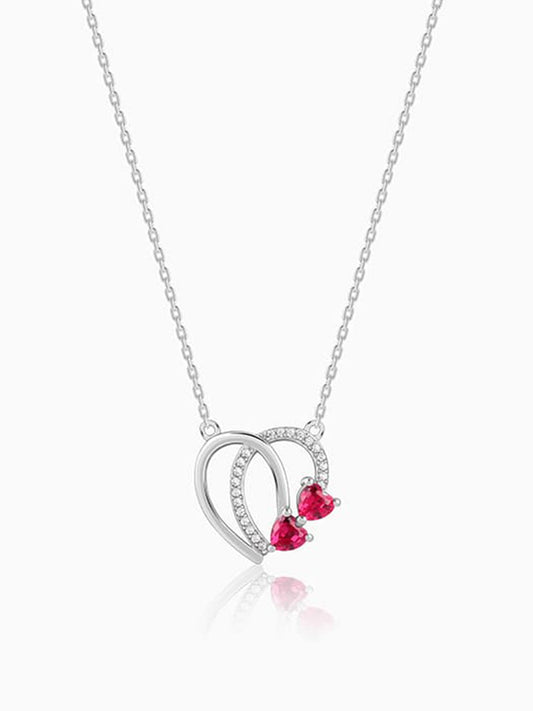 Silver Twin Hearts Necklace
