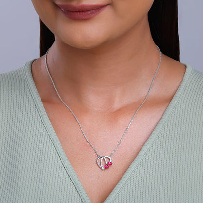 Silver Twin Hearts Necklace