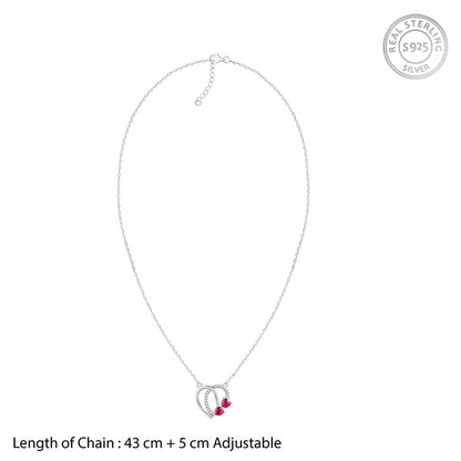 Silver Twin Hearts Necklace