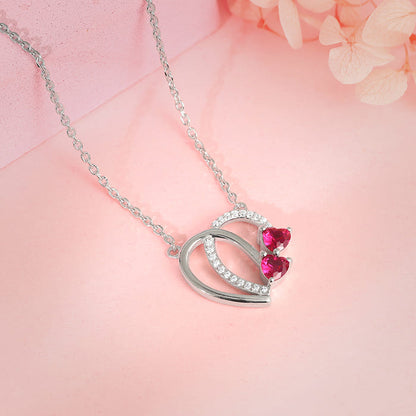 Silver Twin Hearts Necklace