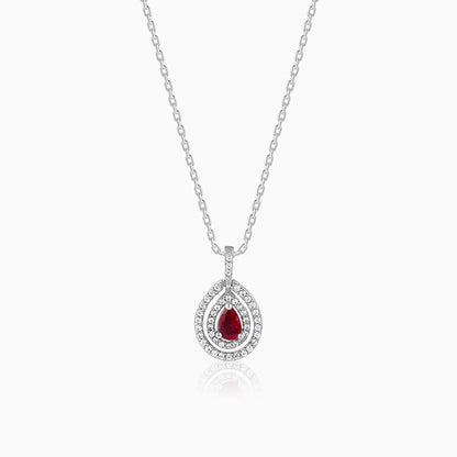 Silver Beauty Drop Pendant With Link Chain