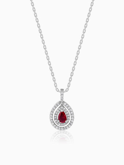 Silver Beauty Drop Pendant With Link Chain