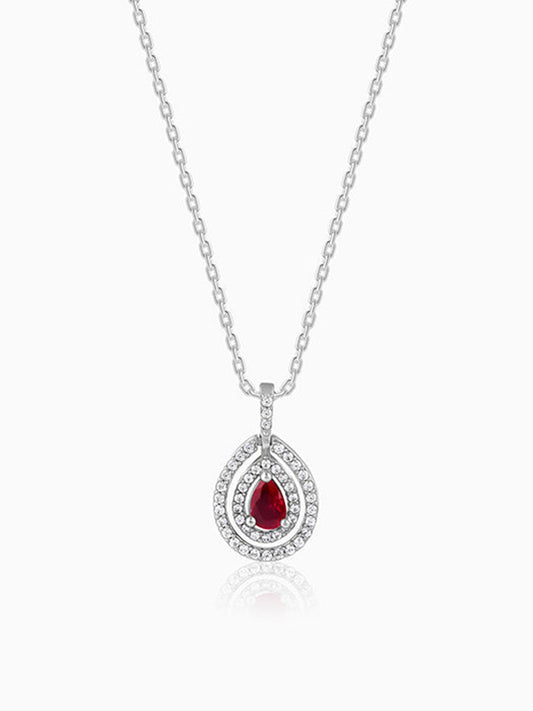 Silver Beauty Drop Pendant With Link Chain