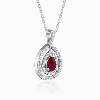 Silver Beauty Drop Pendant With Link Chain