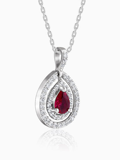 Silver Beauty Drop Pendant With Link Chain