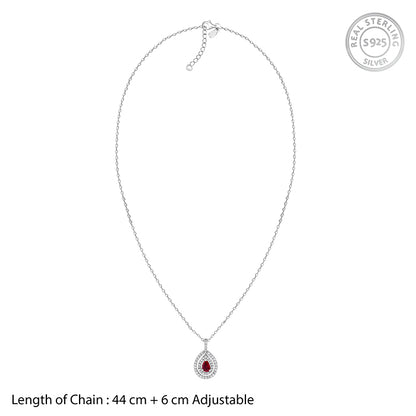 Silver Beauty Drop Pendant With Link Chain