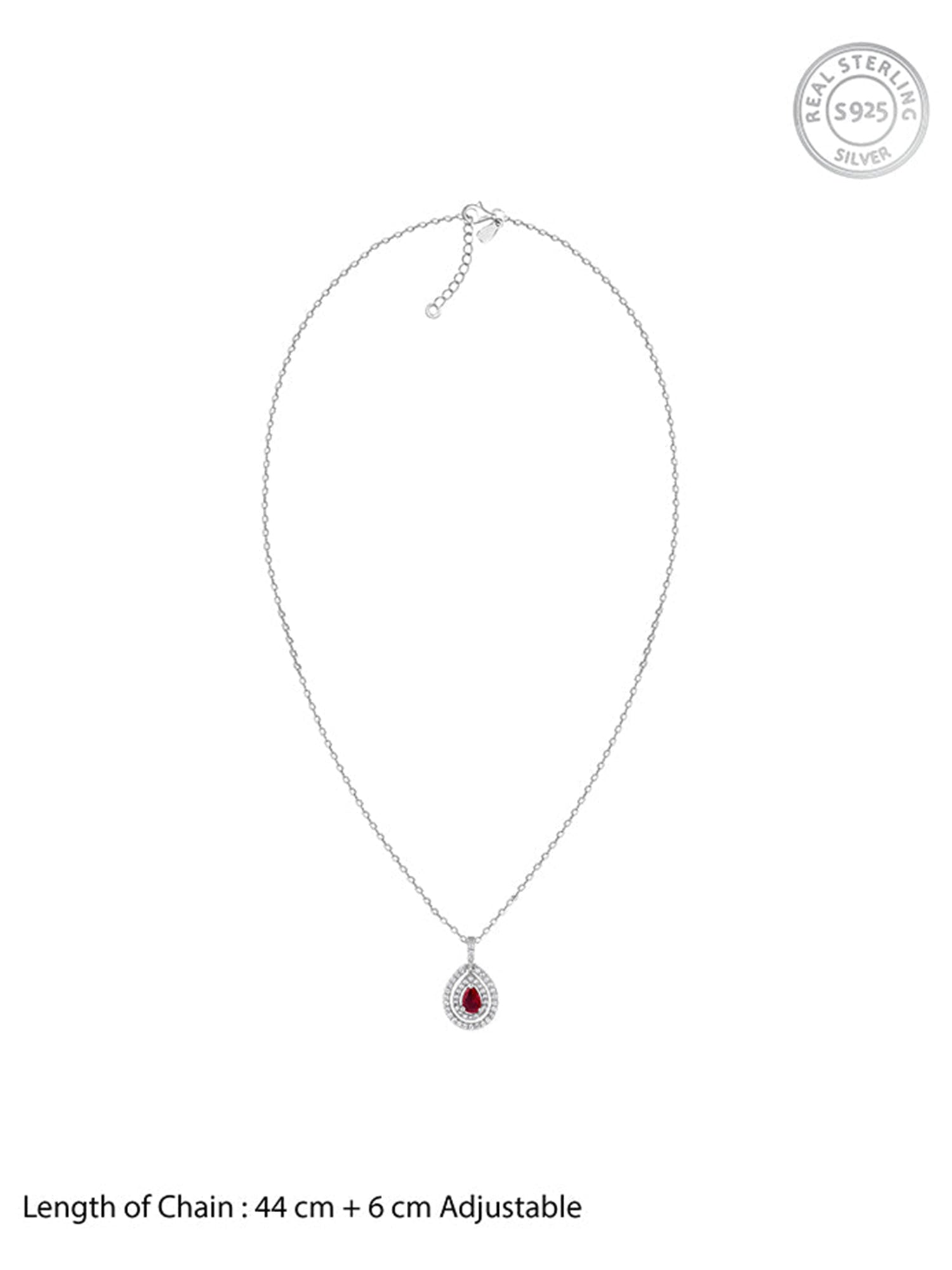 Silver Beauty Drop Pendant With Link Chain